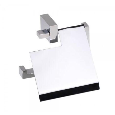 Dérouleur papier toilettes avec couvercle GAMMA en laiton chromé 13,5 x12,8 x5 cm (1/2)