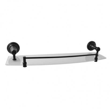 Etagère murale de douche avec rail rétro MORAVA en laiton noir 50x14x7,6 cm (1/2)