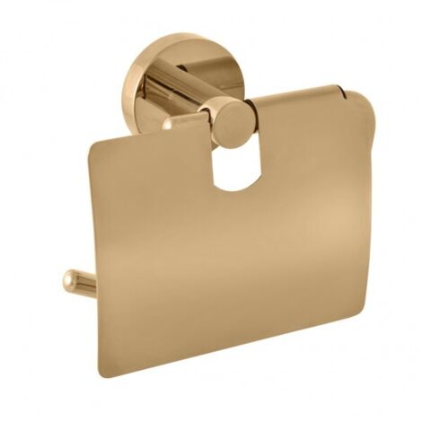 Porte papier toilettes avec couvercle COLORADO en laiton doré 14,2cm (1/2)