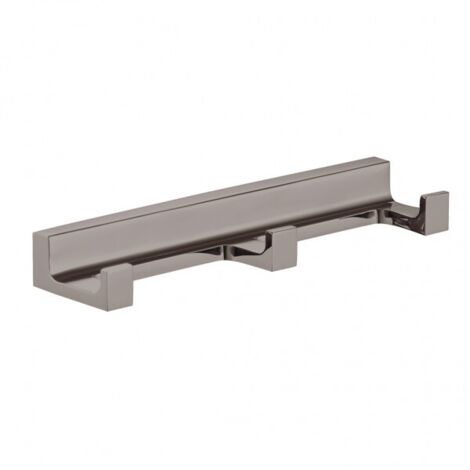 Patère triple NIL en laiton métal gris métal poli 16x4,2x2,1 cm (1/2)