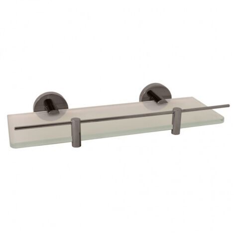 Etagère de douche murale COLORADO avec rail en laiton métal gris brossé 30 cm (1/2)