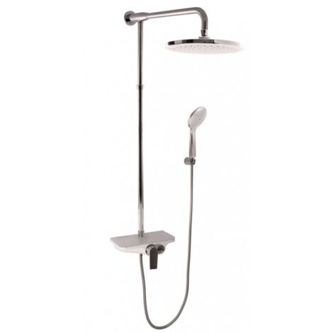 Colonne de douche MURRAY avec étagère en solid surface blanc H. 170 cm (1/4)