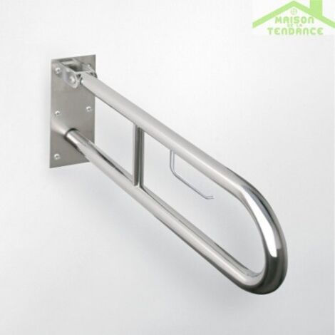 Barre d'appui U HELP 813 acier brossé et supp. papier toilette 82,9 cm (1/2)