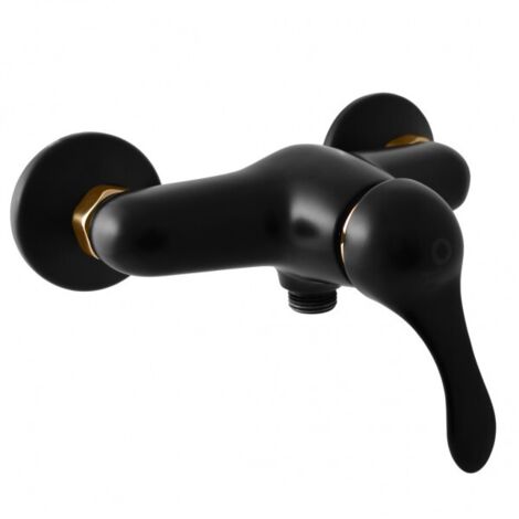 Mitigeur douche mural LABE mural en laiton noir mat-- (1/2)
