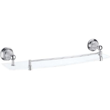 Etagère murale de douche avec rail rétro MORAVA en laiton chromé 50x14x7,6 cm (1/2)