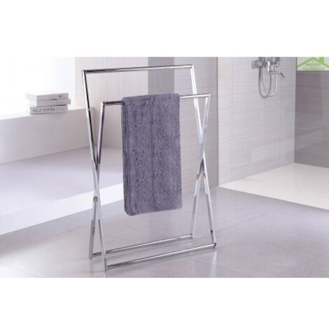 Porte-serviette sur pied NOVELLINI en laiton chromé repliable (1/4)