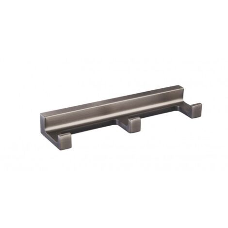 Patère triple NIL en laiton gris métal 16x4,2x2,1 cm (1/2)
