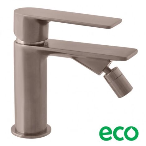 Mitigeur bidet à poser NIL en laiton métal gris brossé sans siphon (1/2)
