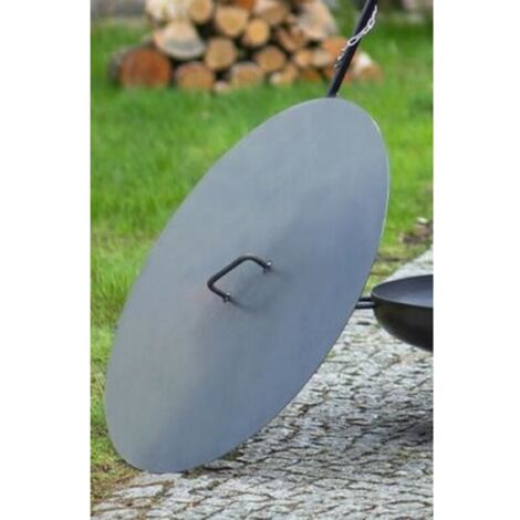 Couvercle de brasero rond en acier-Ø 80cm-Acier naturel-60 ---Acier naturel