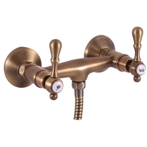 Mélangeur douche mural rétro MORAVA en laiton bronze-15 --