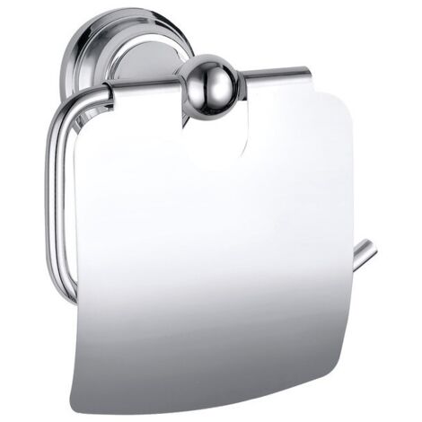 Dérouleur papier toilette rétro MORAVA en laiton chromé 13,65x 7,85 x14,55 cm (1/2)