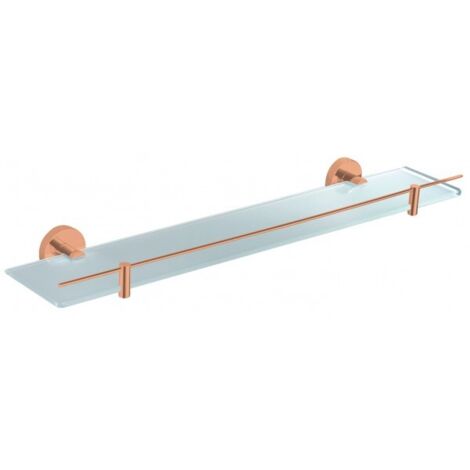 Etagère de douche murale COLORADO avec rail en laiton rose gold brossé 60 cm (1/2)