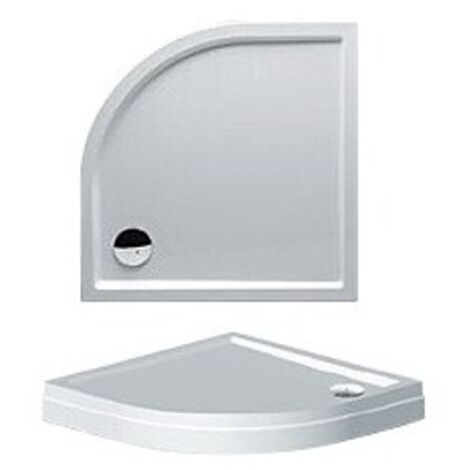 Receveur de douche acrylique quadrant RIHO DAVOS 279 80x80x4,5 cm avec pieds et tablier-Blanc-Blanc-80.00 -- (1/5)