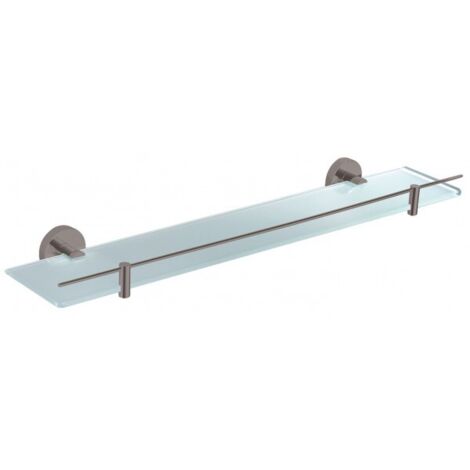 Etagère de douche murale COLORADO avec rail en laiton métal gris brossé 60 cm (1/2)
