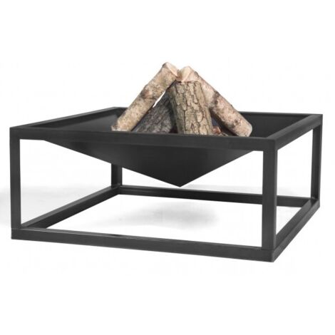 Brasero de jardin carré SQUARE en acier-60 cm-Acier naturel---Acier naturel (1/5)