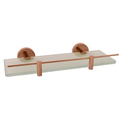 Etagère de douche murale COLORADO avec rail en laiton rose gold poli 30 cm