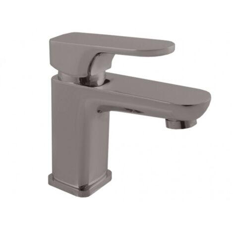 Mitigeur lavabo YUKON en laiton gris métal brossé (1/2)