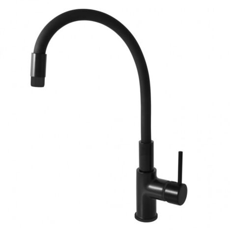 Mitigeur évier flexible à mémoire de forme SEINA en laiton noir mat (1/4)