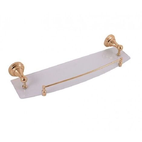 Etagère murale de douche avec rail rétro MORAVA en laiton doré 50x14x7,6 cm (1/2)