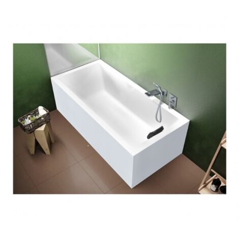 Baignoire RIHO RETHINK CUBIC Plug&Play 180x90 cm-Blanc-Droite-Blanc-90  -- (1/5)