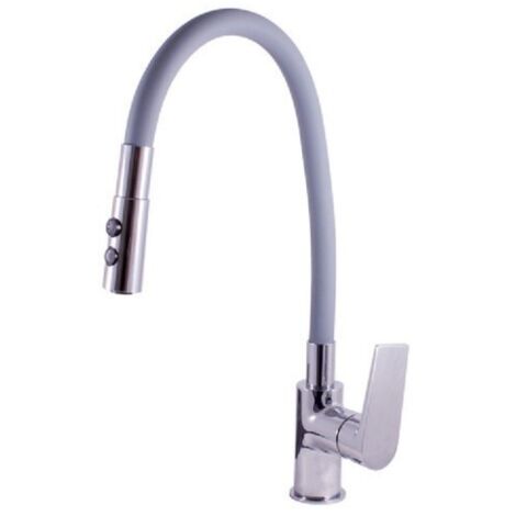 Mitigeur évier flexible gris à mémoire de forme COLORADO H. 36 cm (1/3)