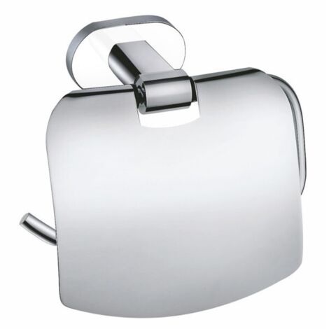 Porte papier toilettes avec couvercle YUKON en laiton blanc chromé 13,6 cm (1/2)