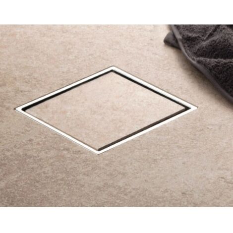 Drain de douche carré en acier inoxydable CONFLUO CERAMIC-15x15 cm--