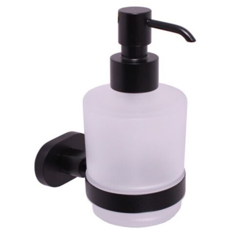 Distributeur de savon mural YUKON en verre et laiton noir mat 200 ml (1/4)