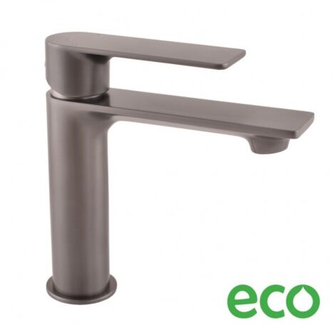 Mitigeur lavabo NIL en laiton métal gris sans siphon (1/2)