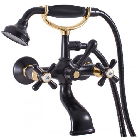 Mélangeur baignoire MORAVA RETRO laiton noir mat doré (1/4)