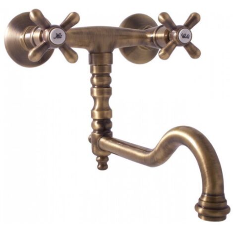 Mélangeur évier MORAVA RETRO pivotant en laiton bronze