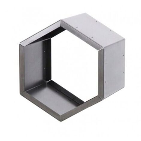 Range bûches hexagonal modulable HARENA en acier naturel (1/5)
