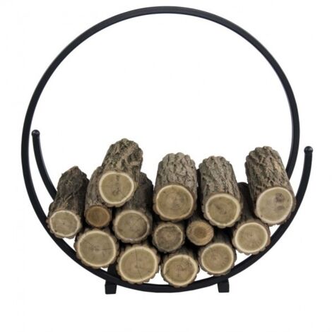 Range-bûches rond SPIRAL en acier noir 80 cm (1/5)