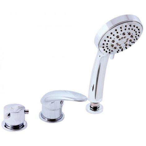 Mitigeur bord de baignoire 3 trous DANUBIE en laiton chromé (1/4)