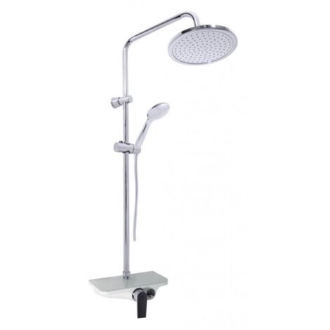 Colonne de douche MURRAY avec étagère en solid surface blanc H. 104 cm (1/4)
