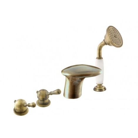 Mélangeur baignoire avec cascade haut LABE 4 trous en laiton