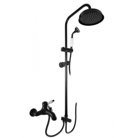Colonne de douche LABE laiton noir avec douchette H.102 cm (1/5)