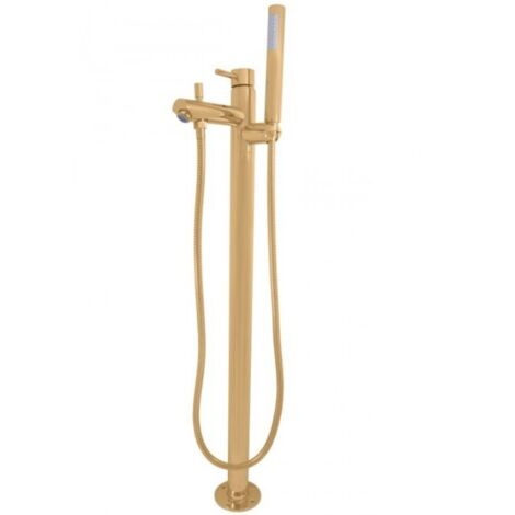 Mitigeur baignoire sur pied SEINA en laiton doré brossé H. 93,2 cm (1/4)