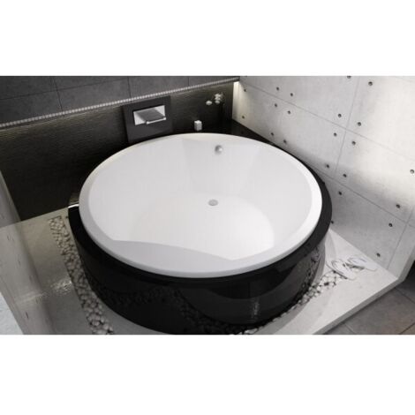 Baignoire ronde à encastrer 2 places 180cm – Acrylique sanitaire – Capacité 440 litres – Design épuré et surface non poreuse – Riho