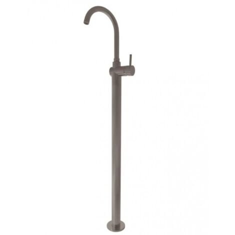 Mitigeur lavabo sur pied SEINA en laiton gris métal brossé H. 115 cm (1/2)
