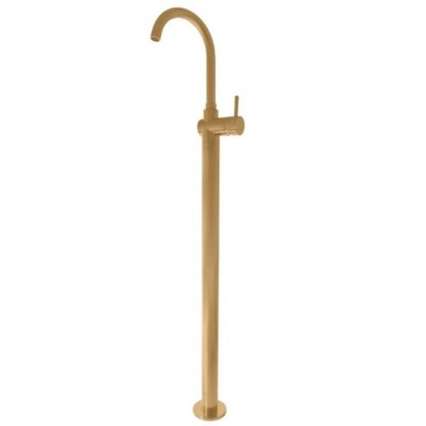 Mitigeur lavabo sur pied SEINA en laiton doré brossé H. 115 cm (1/2)