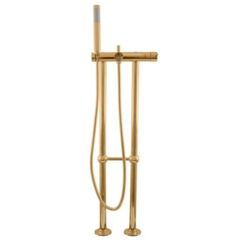 Mitigeur baignoire sur pied SEINA en laiton doré brossé H. 106 cm (1/5)