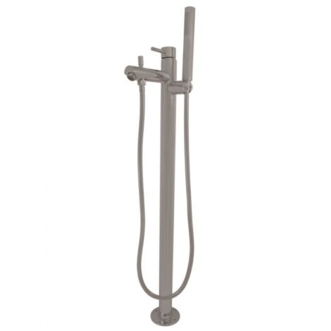 Mitigeur baignoire sur pied SEINA en laiton gris métal poli H. 93,2 cm (1/4)