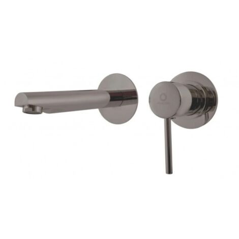 Mitigeur lavabo mural encastrable SEINA en laiton gris métal poli 8cm (1/2)