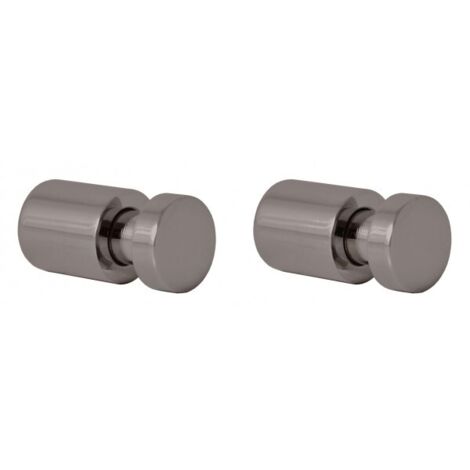Lot de 2 patères COLORADO en laiton gris métal brossé 3cm x 1,6cm (1/2)
