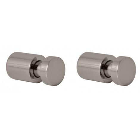 Lot de 2 patères COLORADO en laiton gris métal poli 3cm x 1,6cm (1/2)