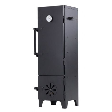 Fumoir de jardin DUO 103 cm – Acier peint noir – Thermomètre intégré – 2 poignées pour transport facile – Usage extérieur – Farmcook