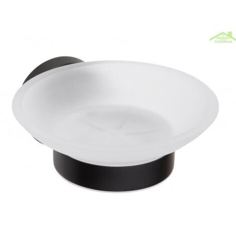 BEMETA Porte-savon mural DARK en laiton noir et en verre DARK 11cm x 5,5cm x 12,9cm (104108040) (1/5)