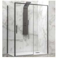 Cabine de douche LEA 400 120x70 x200 cm profilé noir