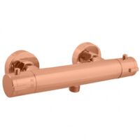 Mitigeur douche mural thermostatique laiton rose gold brossé sortie douchette bas